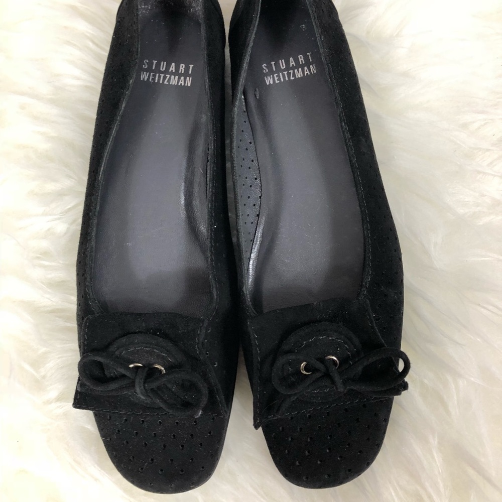Stuart Weitzman Perforated Suede loafer black 5.5